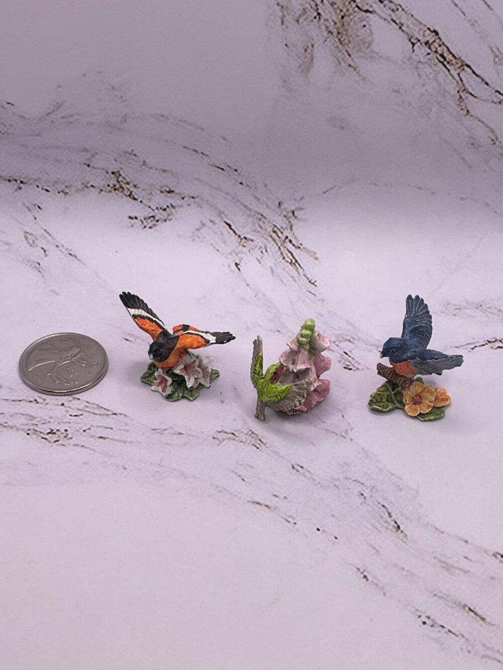 Vintage 1989 National Audubon Society Miniature Birds Enesco Set of 3 Lot